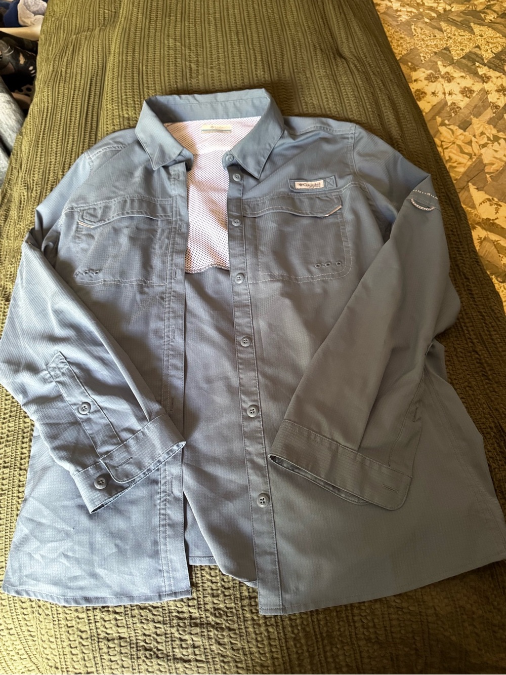 Columbia Light Blue Women’s Outdoor Shirt Jacket Size Xl